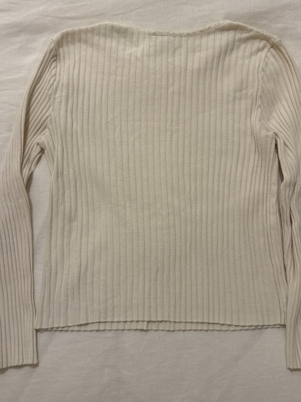 New York Ribs White Ribbed Sweater - Picture 3 of 4